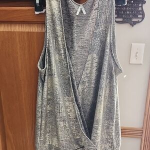 Anthropologie Gold Metallic Sleeveless Wrap  Top Medium